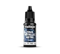 Vallejo Pintura True Metallic Metal Obsidian Black 18ml, Acabado Brillante, Ideal para Mezclas y Degradados, Aplicación a Pincel, Perfecta para Modelismo y Manualidades