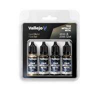 Createx Vallejo Pintura True Metallic Set 4 colores – BASE, LIGHT, SHADE, AIRBRUSH – Serie BSL