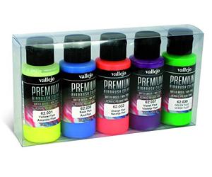 Vallejo : Premium Airbrush Paint : Set of 5 : Fluorescent Colours