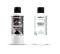 Vallejo SURFACE PRIMER Blanco 200 ml + Diluyente Aerógrafo 200 ml