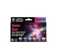 Vallejo The Shifters Set de Pintura Acrílica Space Dust. Kit de 6 Colores de Acabado Metalizado para Aerógrafo en Botellas de 17 Ml para Pintar Figuras de Fantasía y Wargames