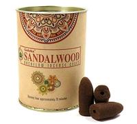 Valmoni Sport 36 Conos de Incienso de Reflujo Sandalwood 20 Minutos Goloka 2 Latas Aroma Sándalo India