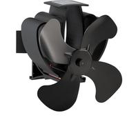 Valo Ventilador de Estufa (ventilador de chimenea para tubo de estufa, sin alimentación, silencioso, dimensiones: 18 x 10,5 x 21,9 cm, gira 60 grados, negro) VK000602