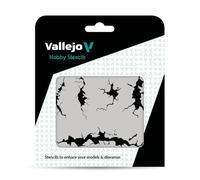 (VALST-TX001) - AV Vallejo Stencils - 1:35 Cracked Wall