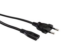 VALUE Cable de Red de Enchufe Plano Europeo a C7, 2 Polos, Negro, 1,8 m