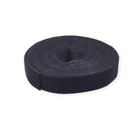 VALUE Cinta de gancho y bucle en rollo, 10 mm, negra, 25 m