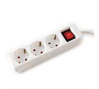 Value regleta de enchufes de 3 hojas con interruptor, blanco, 1,5 m