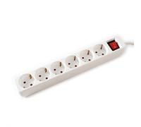 Value regleta de enchufes de 6 vías con interruptor, blanco, 1,5 m