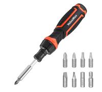 Valuemax Destornillador de trinquete, destornillador múltiple 9 en 1, juego de destornilladores de trinquete portátiles, longitud ajustable, puntas de alta resistencia, Phillips, ranurado, Torx,
