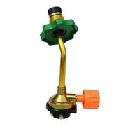 Válvula adaptadora de repuesto para tanque de gas butano con interruptor de encendido/apagado, construcción de aleación de zinc de cobre para un inflado seguro de 180 g, dorado, camping senderismo