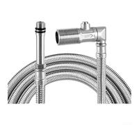 Válvula de ángulo 304 SS con interruptor de encendido y apagado para acoplamiento de manguera trenzada en uso doméstico para instalaciones de fontanería de grifos e inodoros (punta puntiaguda de 60 cm