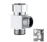 Válvula de ángulo de baño de 3 vías: válvula adaptadora en T G1/2 pulgadas duradera con una entrada de dos salidas, desviador de ducha de latón, distribuidor de agua para bañera, pulverizador de bidé