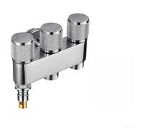 Válvula de ángulo de salida de latón de 1 entrada 3 para lavadora con salidas independientes triples, funcionamiento sin goteo y espacio de pared compacto de 4,5 cm (C)