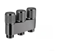 Válvula de ángulo de salida de latón de 1 entrada y 3 para lavadora con salidas independientes triples, funcionamiento sin goteo y espacio de pared compacto de 4,5 cm (F)