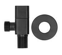 Válvula de Ángulo G1/2 Mezclador, Negro Mate para Lavabo y Lavadora | Agua Fría y Caliente, Válvula de Parada, Latón Resistente, para Baño, Cocina y Balcón, Fácil Instalación