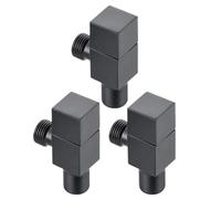 Válvula de ángulo, válvula control agua, esquina blanca, for grifo baño, 1/2 x, acero inoxidable, válvulas negras(White 2pcs)