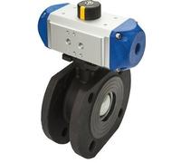 Válvula de bola con bridas de accionamiento neumático 2 vías DN20 PN40 Acero PTFE Doble efecto