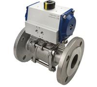 Válvula de Bola con Bridas de Accionamiento Neumático de 2 Vías DN20 PN40 Acero Inoxidable Doble Efecto