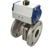 Válvula de Bola con Bridas de Accionamiento Neumático de 2 Vías DN40 PN40 Acero Inoxidable Doble Efecto