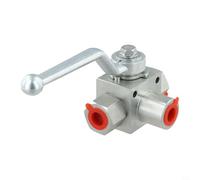 Válvula de bola de 3 vías de alta presión 500 bar G1/4 pulgadas válvula de acero al carbono para hidráulica petróleo gas industria para aplicación(G3/8)