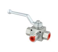 Válvula de bola de 3 vías de alta presión 500 bar G1/4 pulgadas válvula de acero al carbono para hidráulica petróleo gas industria para aplicación(G1/2)
