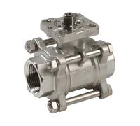 Válvula de bola de acero inoxidable de 2 vías G1-1/4'' y 3 piezas de paso total ISO-Top - BL2SA3