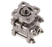 Válvula de bola de acero inoxidable de 2 vías G1/4'' y 3 piezas de paso total ISO-Top - BL2SA3