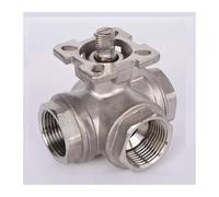 Válvula de bola de tres vías de acero inoxidable SS304, tipo T, tipo L, rosca hembra, DN32-DN65(Dn65,T-type)