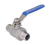 Válvula de bola Kuuleyn, macho a macho, válvula de bola de plástico Dn15 de 1/2 pulgada, 1000 Wog, válvula de bola de paso total de acero inoxidable 304, adecuada para agua,