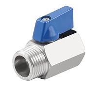 Válvula de bola, mini válvula de bola de 3/8 pulgadas, válvula de cierre macho a hembra de acero inoxidable, accesorio de válvula de bola de rosca hembra para conector de acoplador de tubería