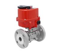 Válvula de Bola Modulante de Acero Inoxidable de 3 Piezas 2 Vías Bridadas Eléctrica DN20 PN40 24 V AC/DC