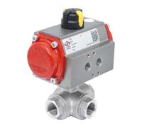 Válvula De Bola Neumática De 3 Vías G1/2'' Taladro En T Acero Inoxidable Apertura Por Resorte