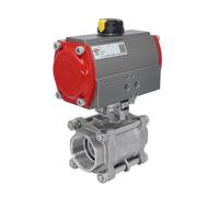 Válvula De Bola Neumática G1 1/2'' Acero Inoxidable Apertura Por Resorte