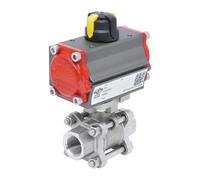 Válvula De Bola Neumática G1 1/4'' Acero Inoxidable Apertura Por Resorte