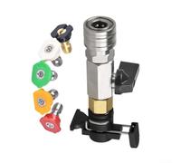 Válvula de bola para lavadora de alta presión Karcher con conexión rápida M22 de 14 mm, adaptador de interruptor de apagado de 4500 PSI y kit de 5 boquillas para control de flujo de agua de manguera