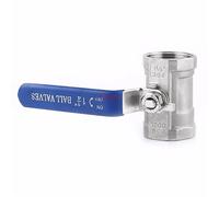 Válvula de bola una sola pieza tubo acero inoxidable SS304, válvula cierre sanitario roscada hembra x, recta, 1 ud(0.25 Inch)