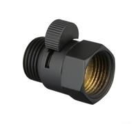 Válvula de cierre de ducha de latón macizo negro mate con accesorios G1/2 para un fácil control de flujo de agua y parada rápida para ahorrar agua en sistemas de baño