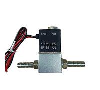 Válvula de compresor 1/4 "normalmente cerrada neumática aluminio 12V 24V 110V 220V voltaje for aire agua aceite tubo 8mm(DC 24V 6mm)