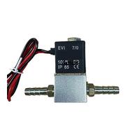 Válvula de compresor 1/4 "normalmente cerrada neumática aluminio 12V 24V 110V 220V voltaje for aire agua aceite tubo 8mm(DC 12V 8mm)