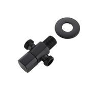 Válvula de conmutación de válvula de ángulo de latón macizo G1/2, cromada, negra, dorada, rosa y dorada, for baño(Black-2)