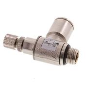 Válvula de control de flujo Codo de medición 8 mm - G1/8'' Tornillo moleteado de latón
