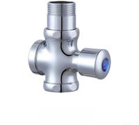 Válvula de descarga de inodoro con botón de cuatro vías de latón para | Retardo de cierre automático 3-6 segundos, compatibilidad de entrada de 2.5 cm/15.2 cm, montado en pared o suelo