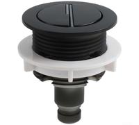 Válvula de descarga de tanque de inodoro de doble botón de 38 mm con construcción de ABS cromada para reparación estándar de cisterna en acabado dorado (negro)