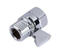 Válvula de ducha de latón cromado pulido, interruptor de control de flujo de agua G1/2, construcción de latón macizo para válvula de parada de baño, fácil de instalar, se adapta a manguera y cabezal