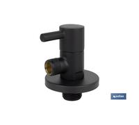 Válvula de escuadra 1/2 x 3/8 modelo lux negra