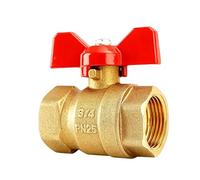 Válvula de esfera de latón, válvula de doble rosca interna de conexión directa para calentador de agua a gas y tubería de agua 1/2" a 1¼" Conexión rápida(1¼")