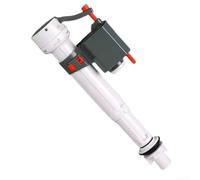 Válvula de llenado ajustable para tanques de inodoro compatible con tubos de desbordamiento de montaje frontal y lateral y holguras estándar de tapa de tanque (gris)