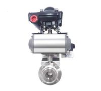 Válvula de mariposa sanitaria higiénica con abrazadera SS304 SS316L actuador neumático e interruptor limitador válvula solenoide for bisel