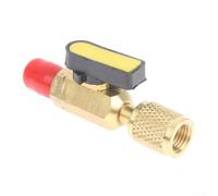 Válvula de seguridad de latón y ABS para reparación de CA, componente de liberación de presión 1/4 puerto SAE plateado (amarillo)