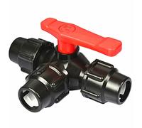 Válvula de tubo conexión rápida tres vías plástico tipo T Diámetro interno 20/25/32/40/50/63 mm(Noir,40 mm)